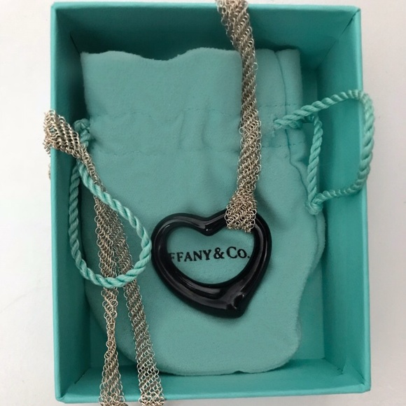 Tiffany & Co. Jewelry - Tiffany & Co. Black Jade Open Heart Pendant